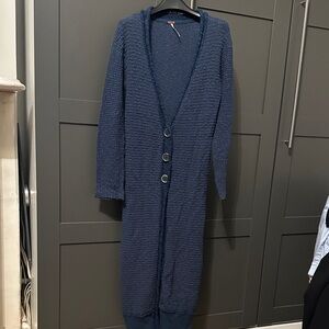 Free People Blue Long Cardigan